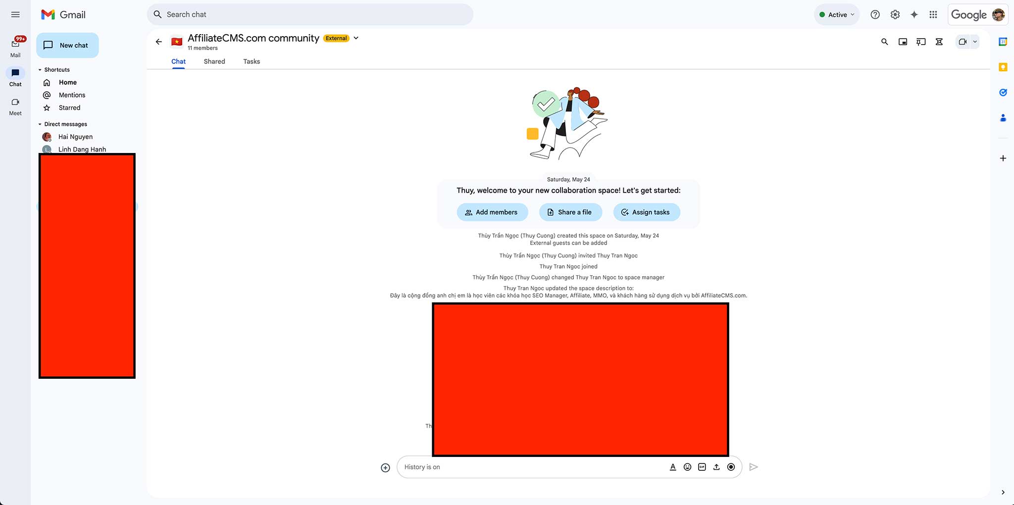 Chuyển group Telegram cộng đồng sang group Google Chat