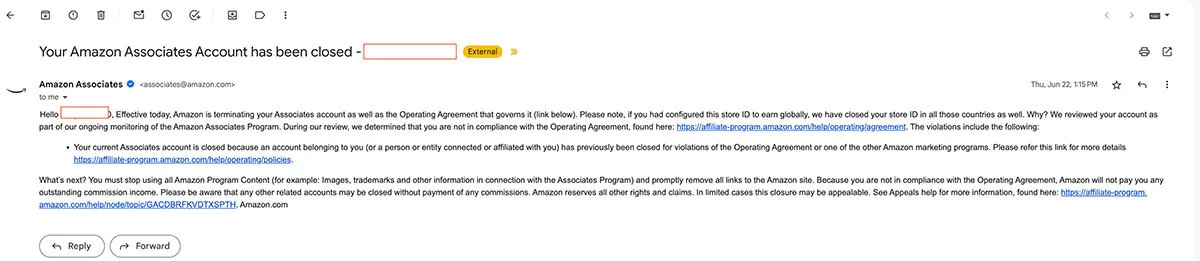 You have a previously closed Associates account