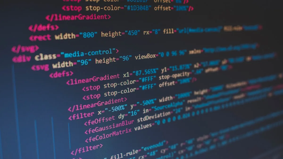 Lines of code on a screen representing web data access